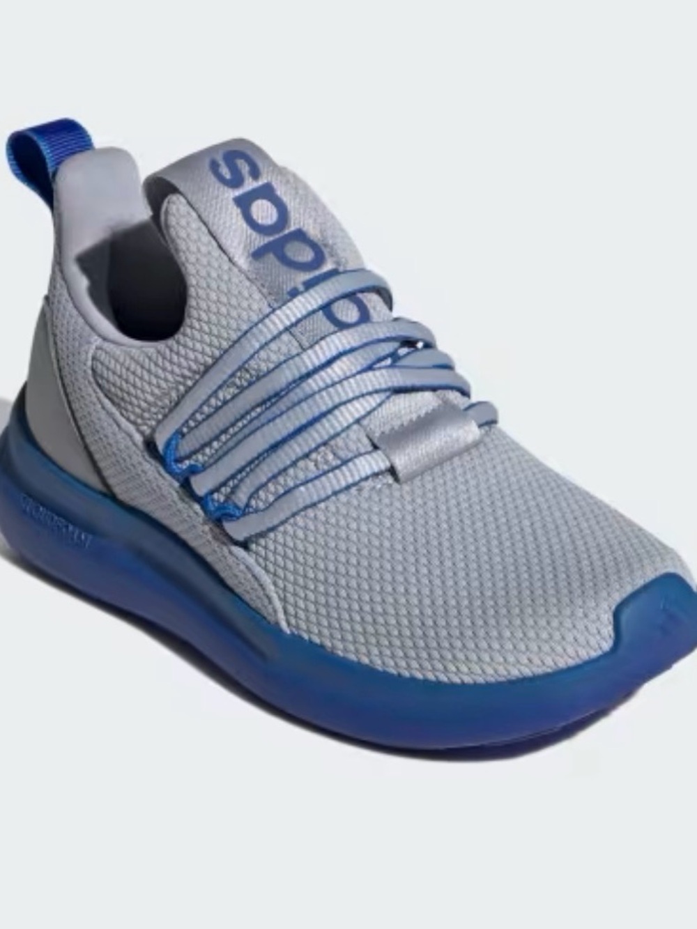adidas Lite Racer Adapt 7.0 Shoes - Light gray/royal blue - size 2 youth